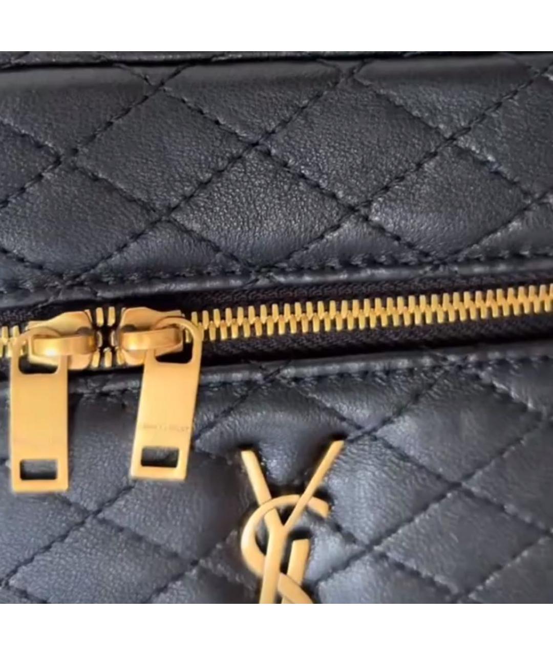 SAINT LAURENT Черная кожаная сумка через плечо, фото 6