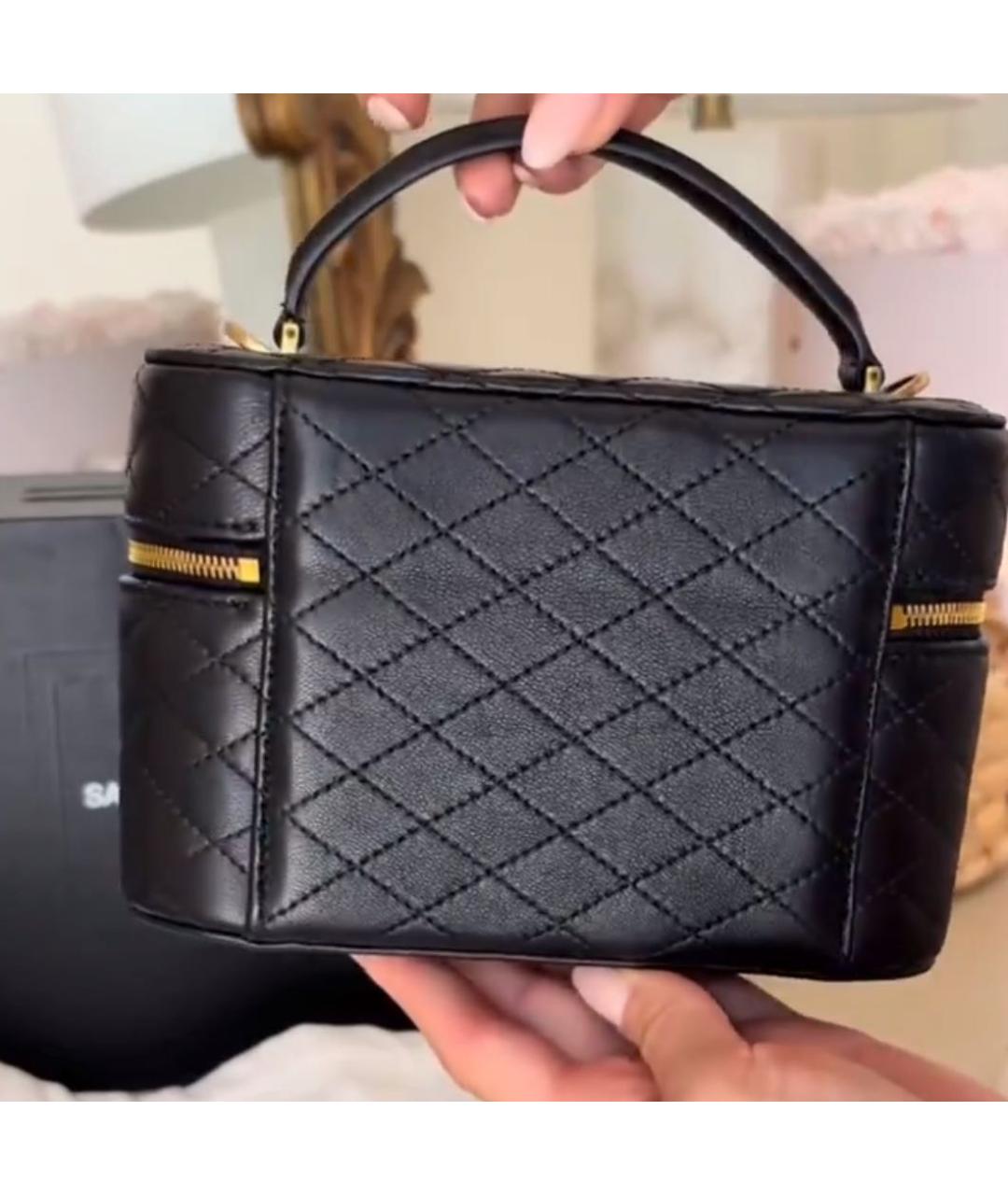 SAINT LAURENT Черная кожаная сумка через плечо, фото 4