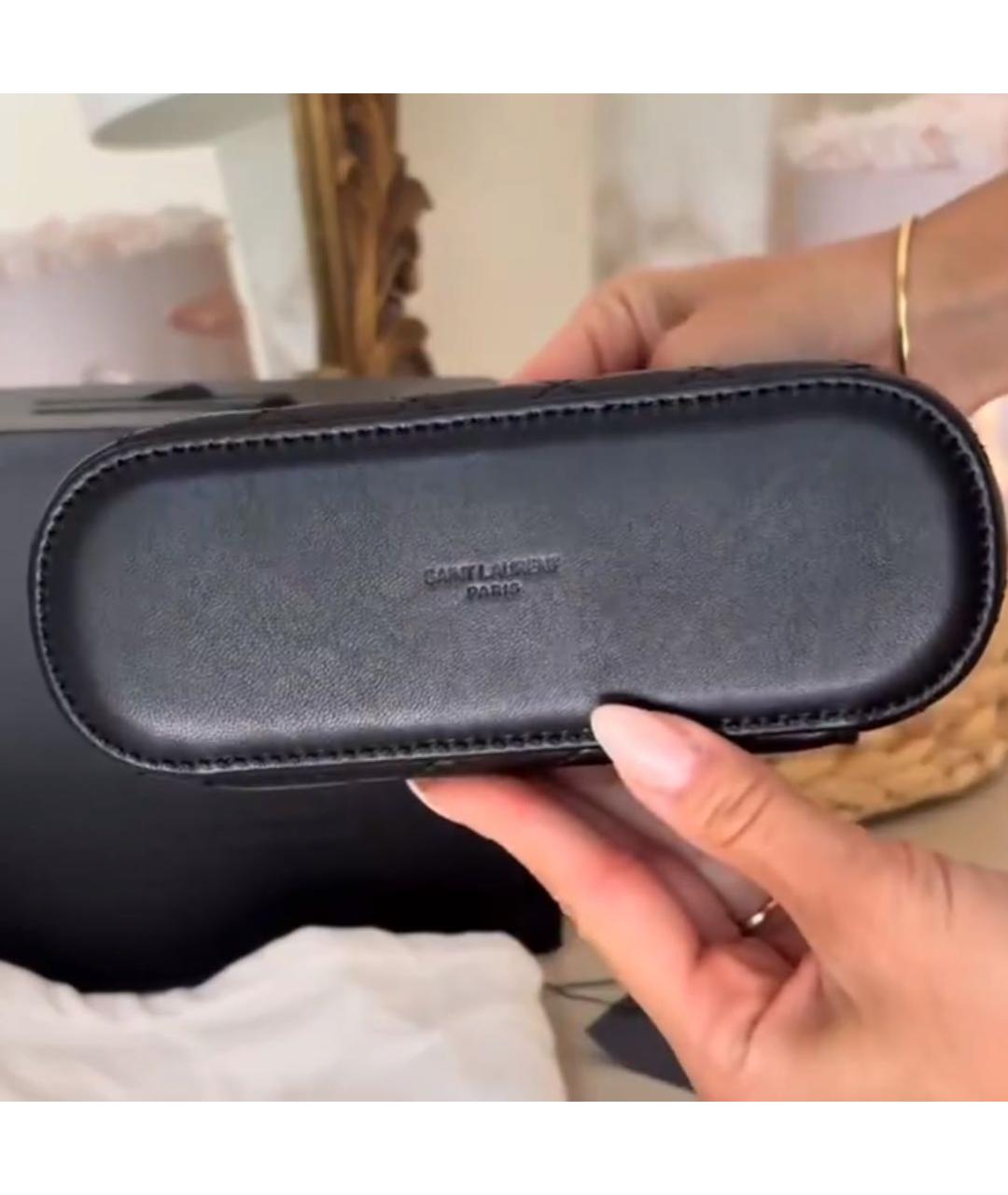 SAINT LAURENT Черная кожаная сумка через плечо, фото 5