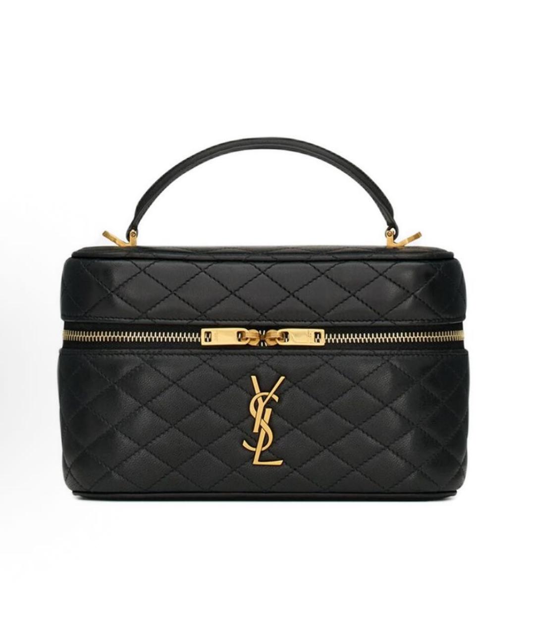SAINT LAURENT Черная кожаная сумка через плечо, фото 8