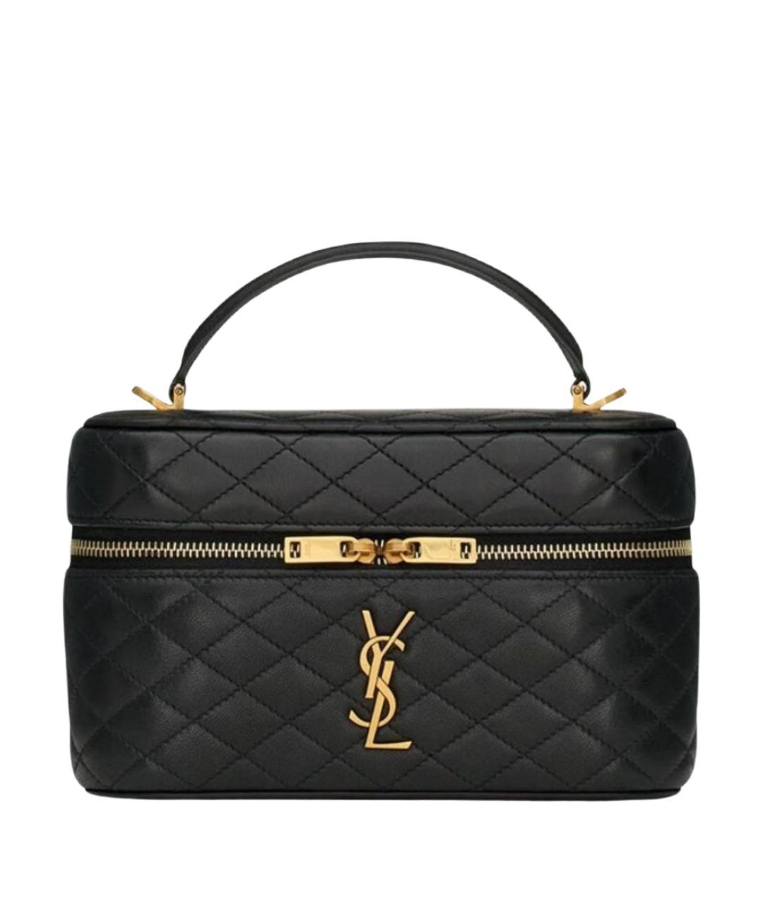 SAINT LAURENT Черная кожаная сумка через плечо, фото 1