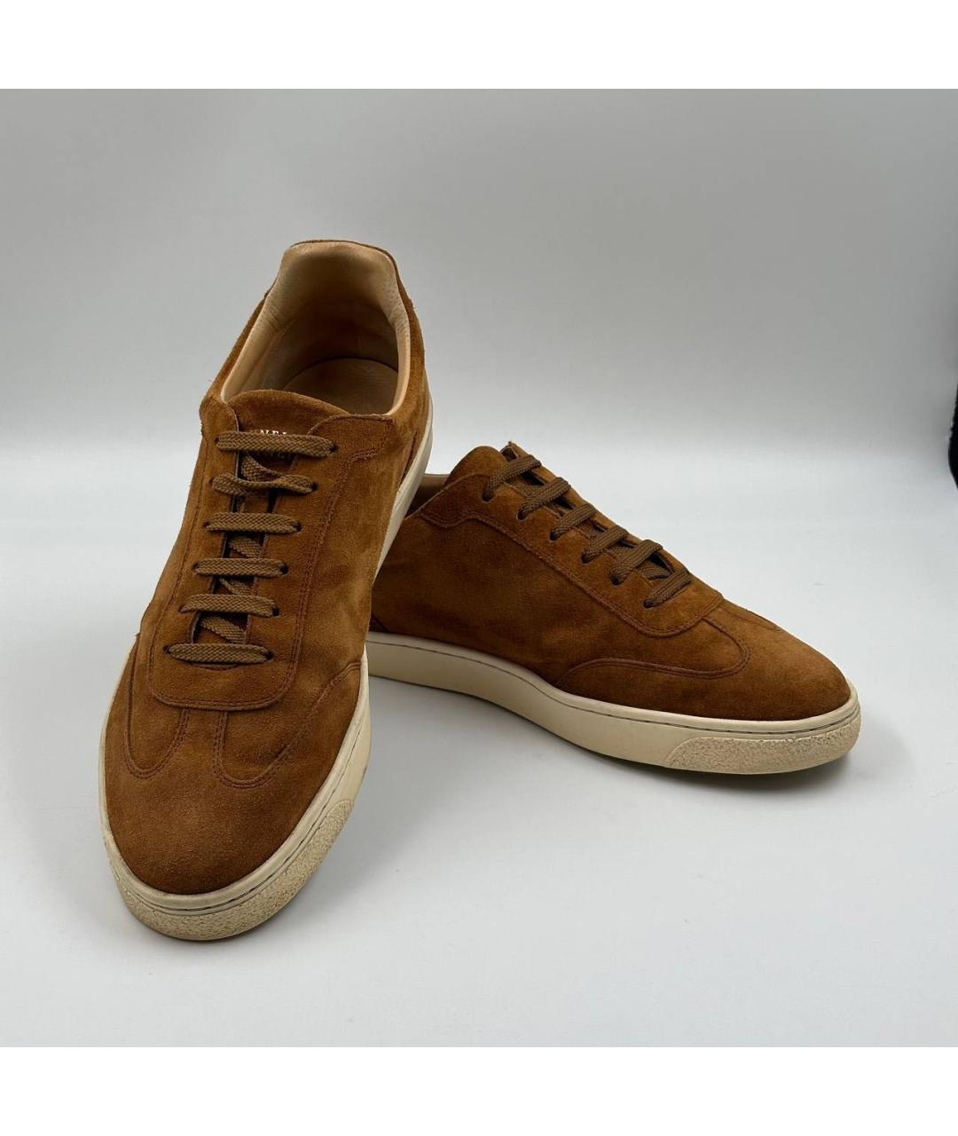 BRUNELLO CUCINELLI Коричневые замшевые низкие кроссовки / кеды, фото 4