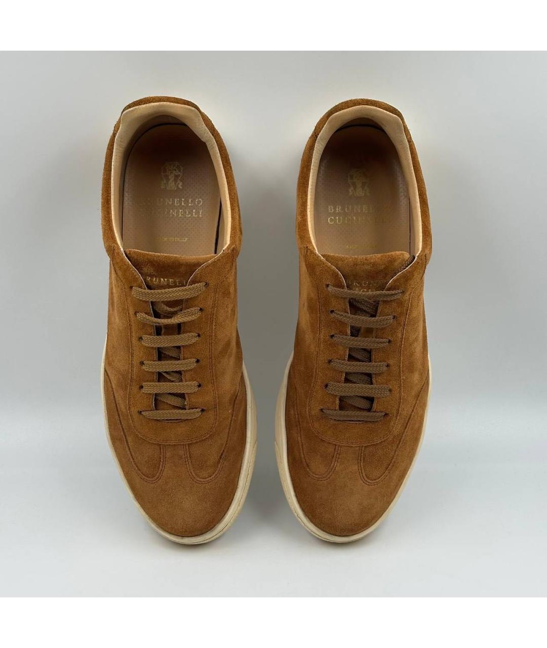 BRUNELLO CUCINELLI Коричневые замшевые низкие кроссовки / кеды, фото 2