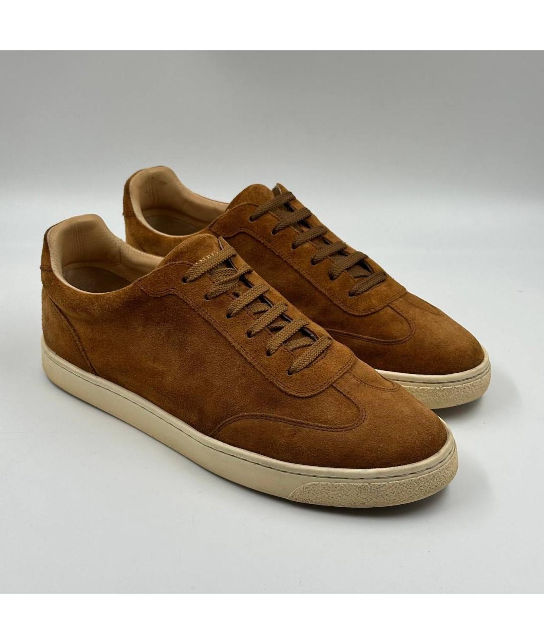 BRUNELLO CUCINELLI Коричневые замшевые низкие кроссовки / кеды, фото 6