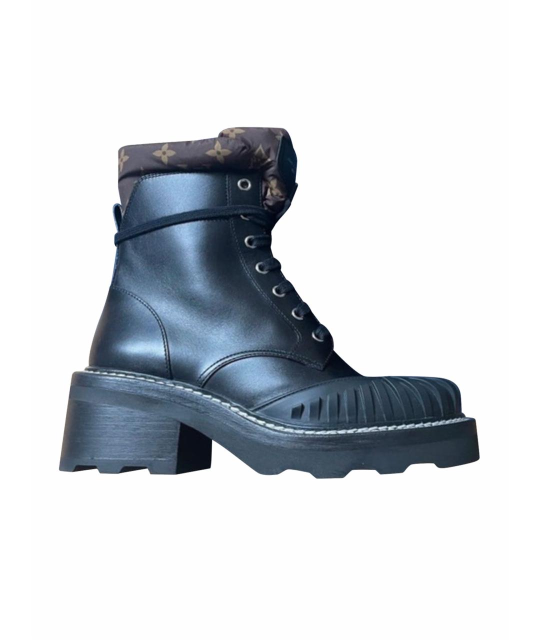 LOUIS VUITTON Черные кожаные ботинки, фото 1