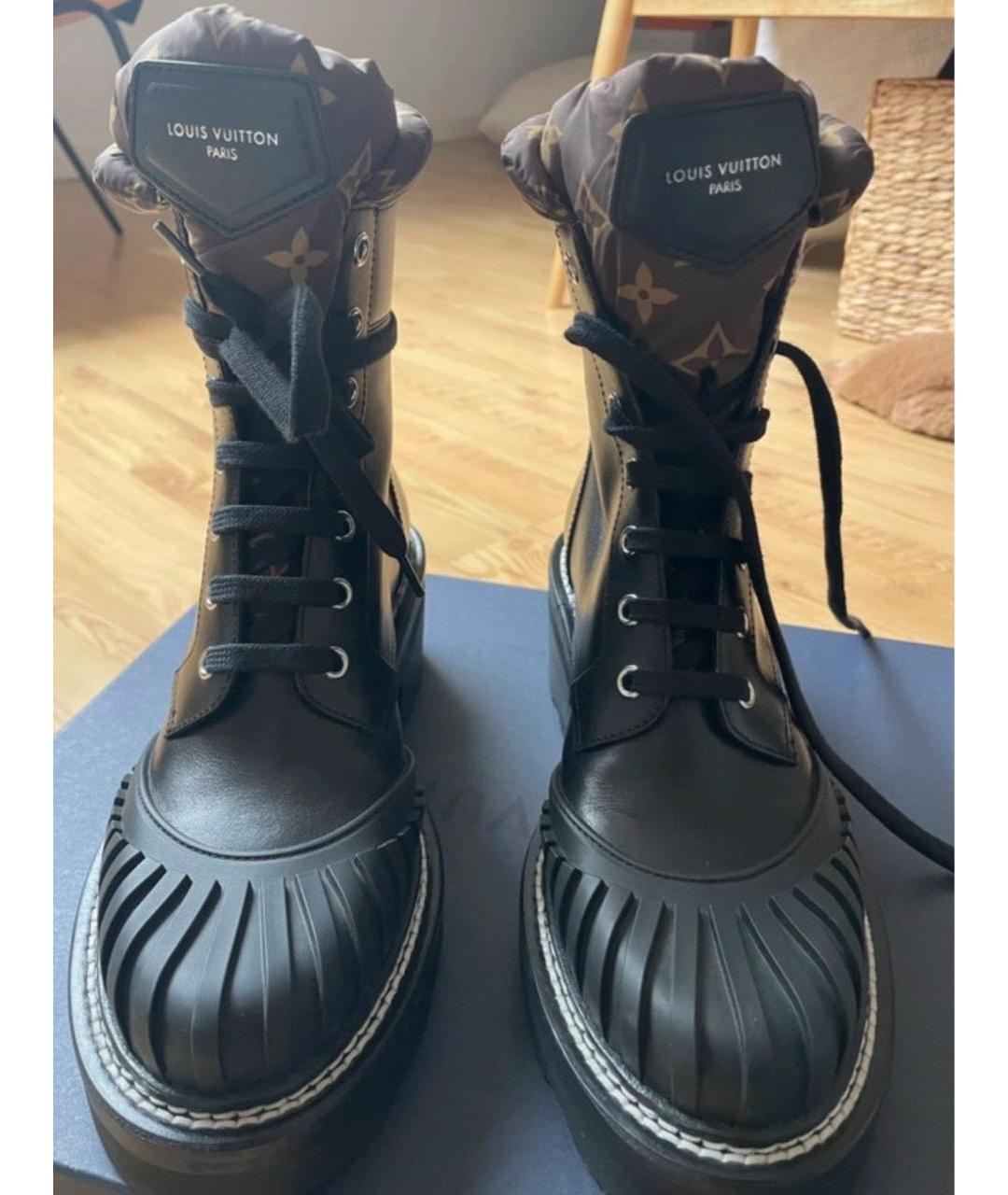 LOUIS VUITTON Черные кожаные ботинки, фото 3