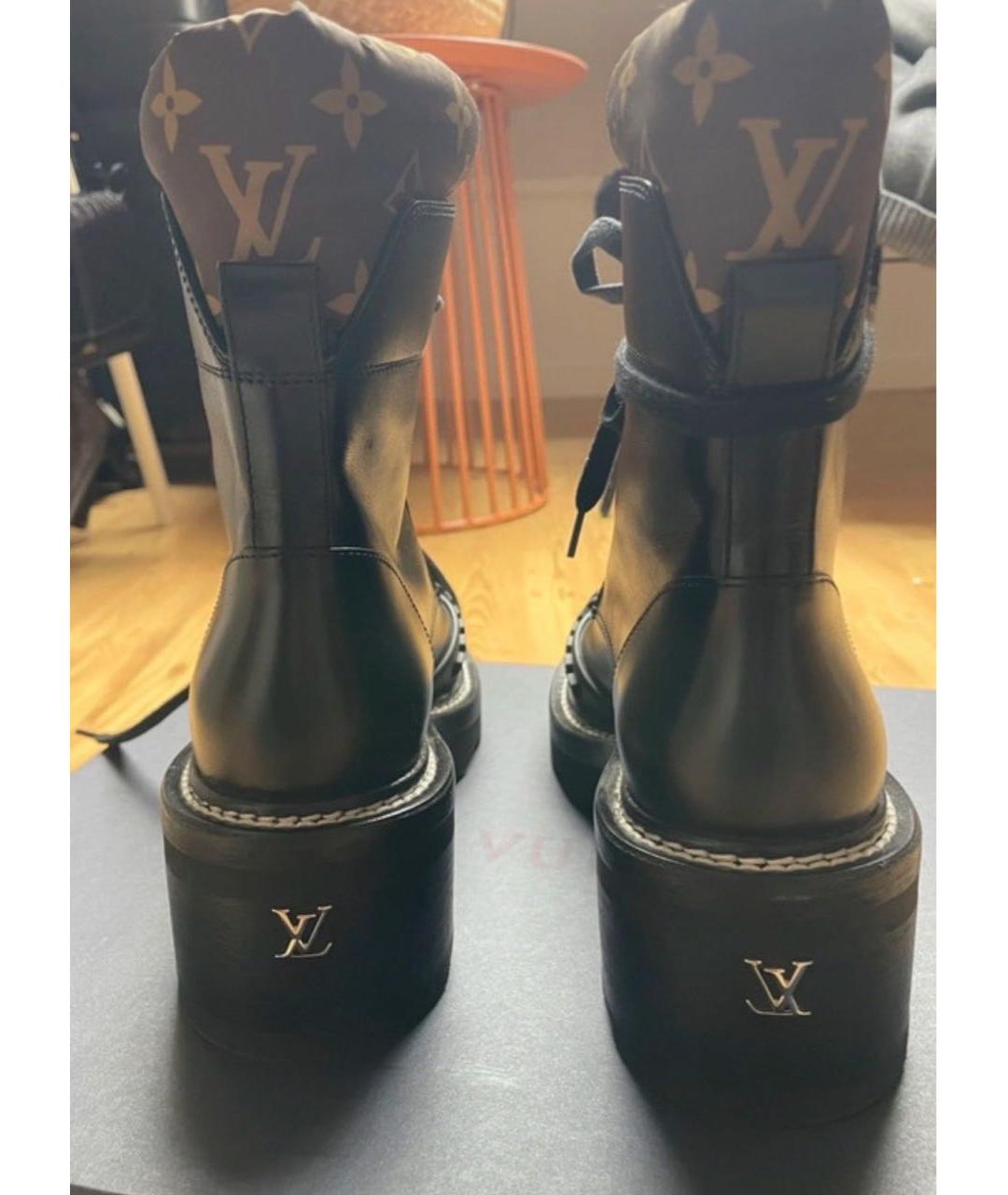 LOUIS VUITTON Черные кожаные ботинки, фото 7