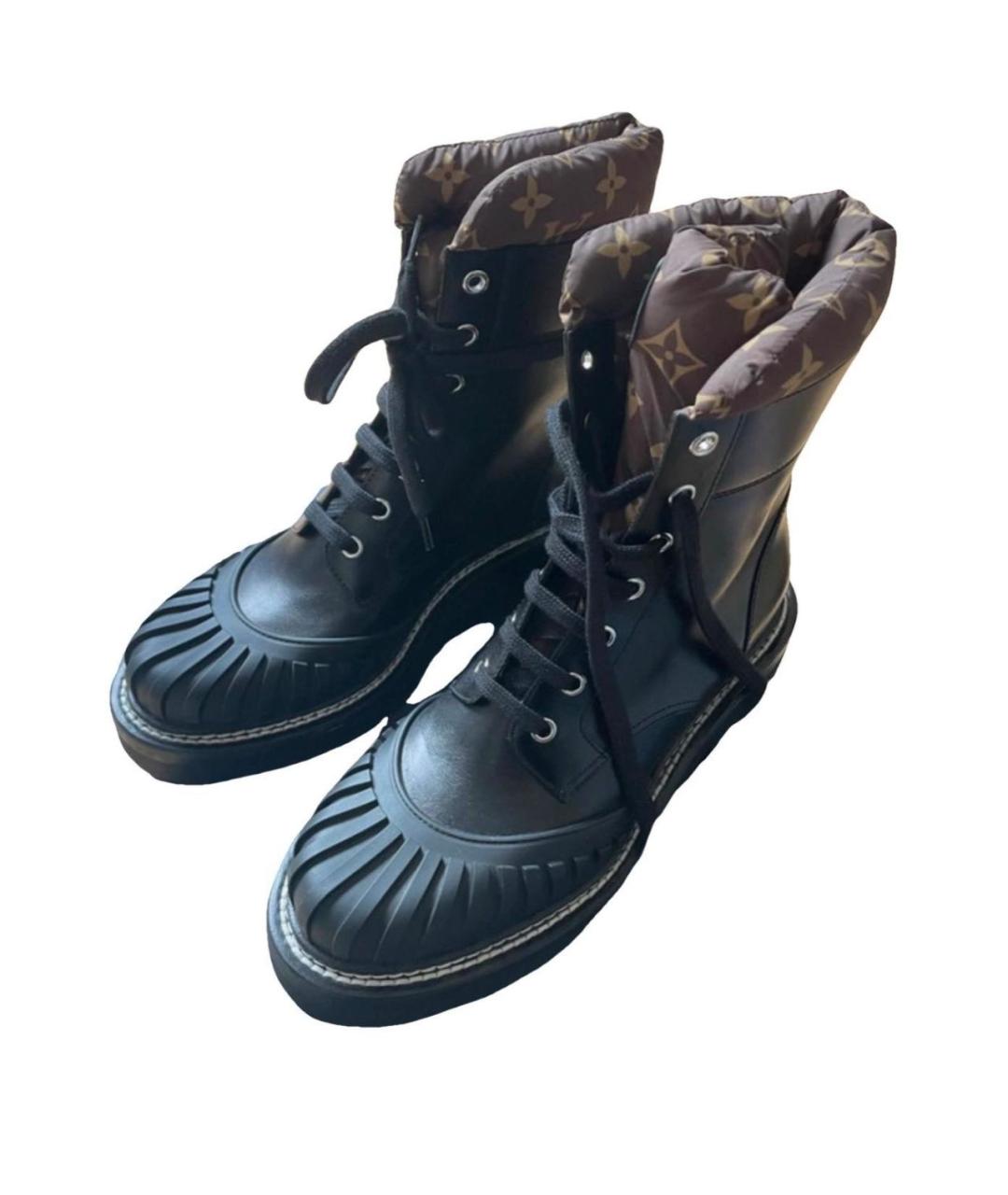 LOUIS VUITTON Черные кожаные ботинки, фото 2