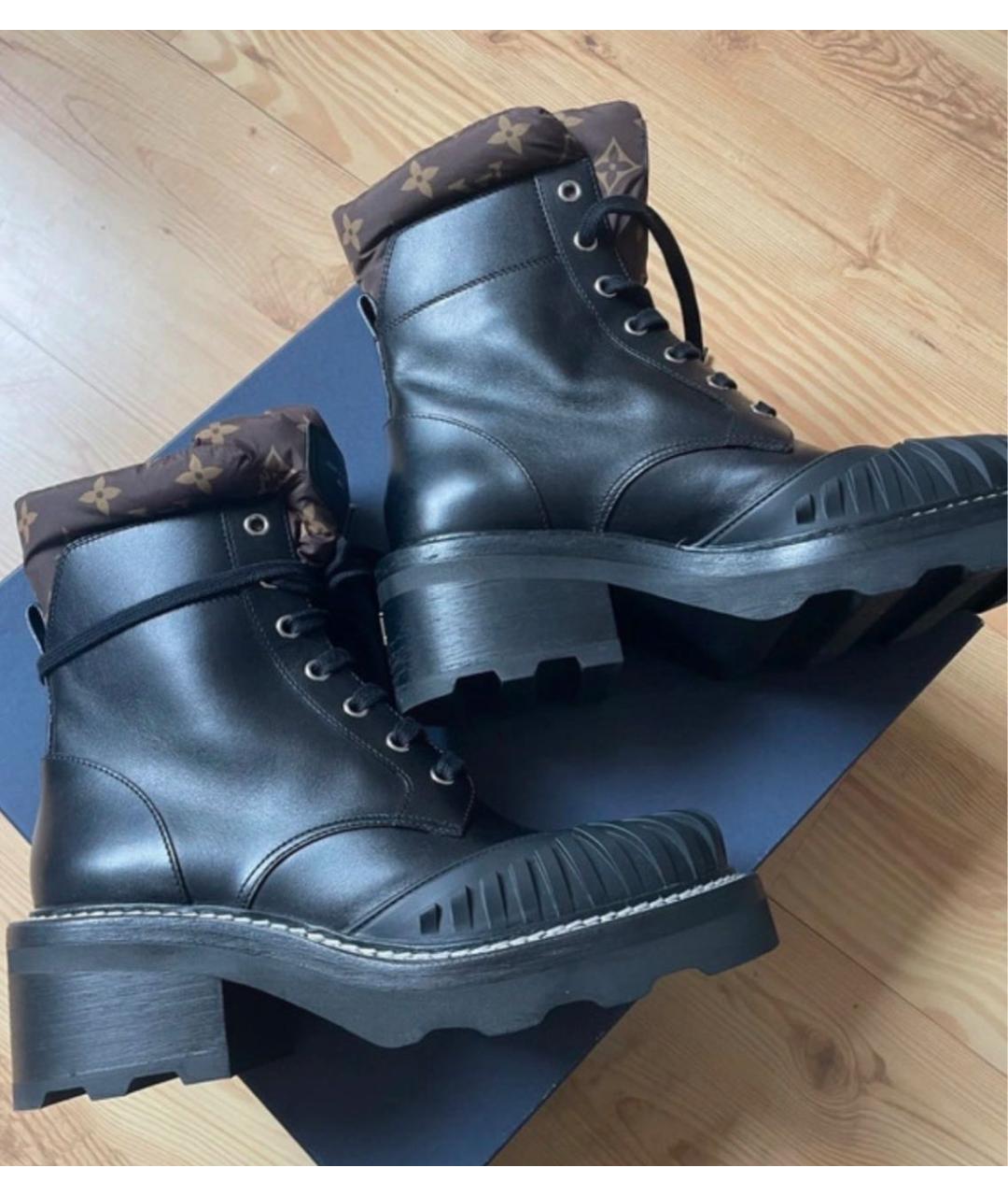 LOUIS VUITTON Черные кожаные ботинки, фото 8