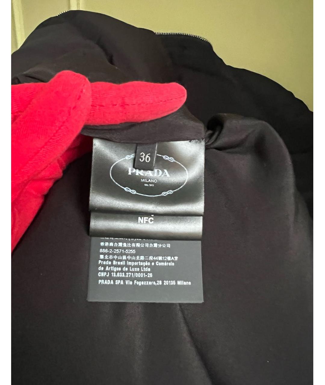 PRADA Черный шелковый пуховик, фото 8