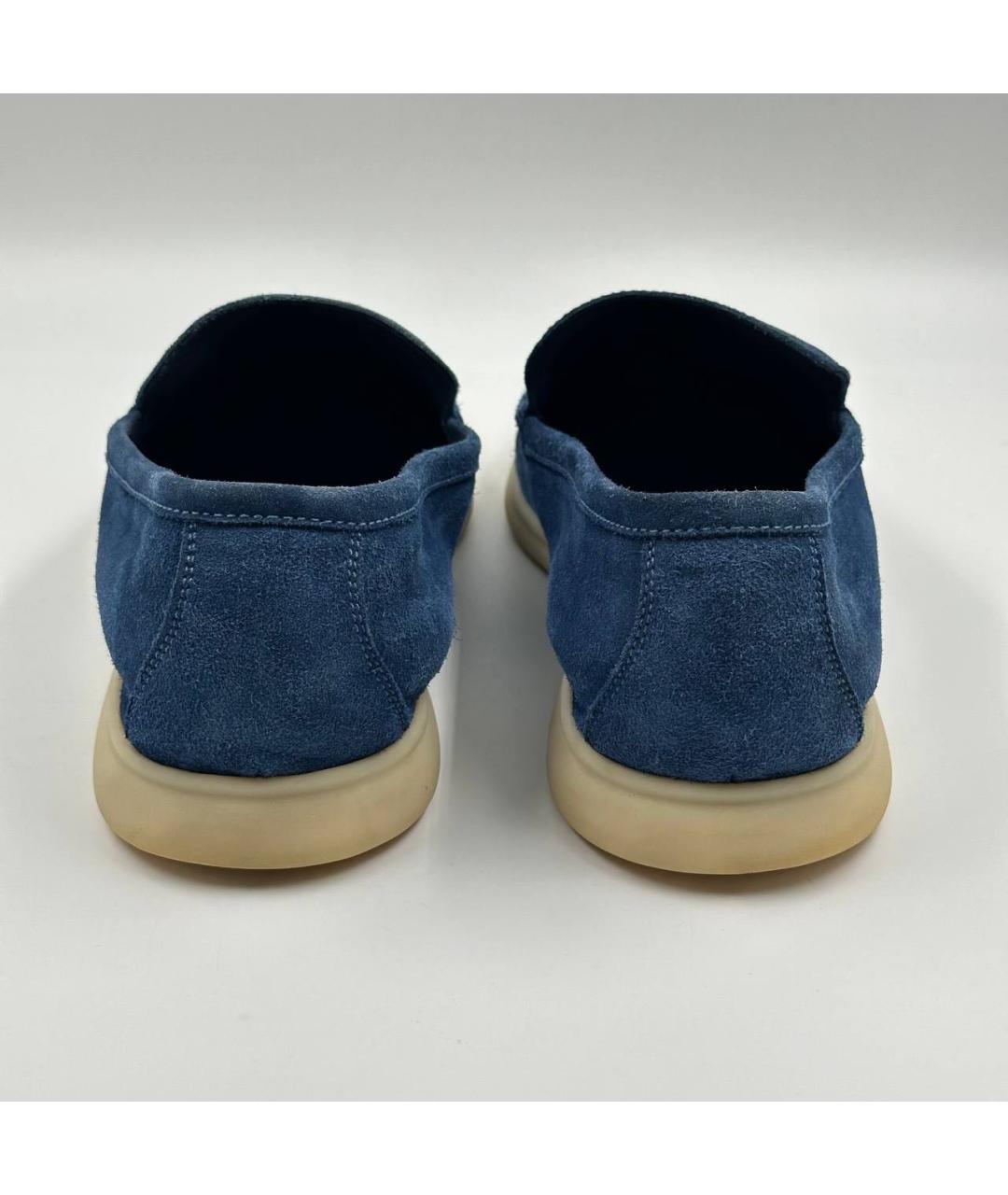 LORO PIANA Синие замшевые лоферы, фото 5