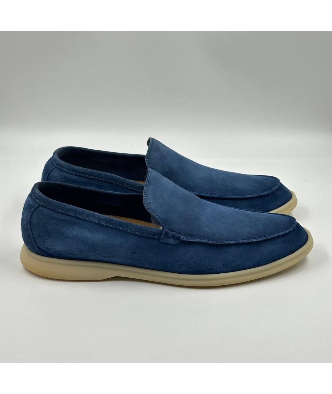 LORO PIANA Синие замшевые лоферы, фото 2