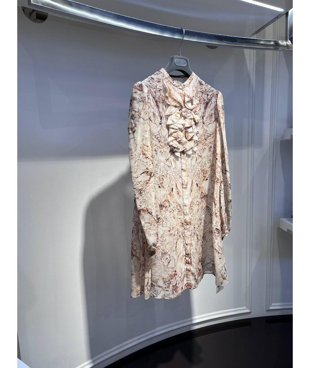 ALEXANDER MCQUEEN Мульти шелковое платье, фото 2