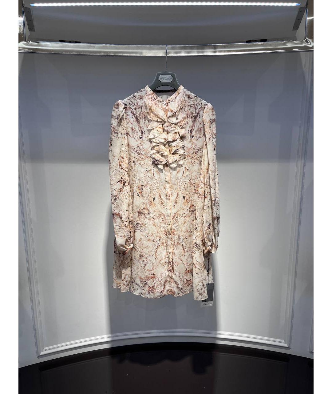 ALEXANDER MCQUEEN Мульти шелковое платье, фото 4