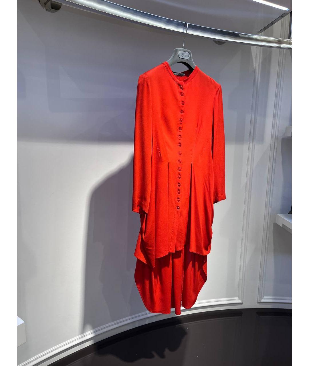 ALEXANDER MCQUEEN Красное шелковое вечернее платье, фото 2