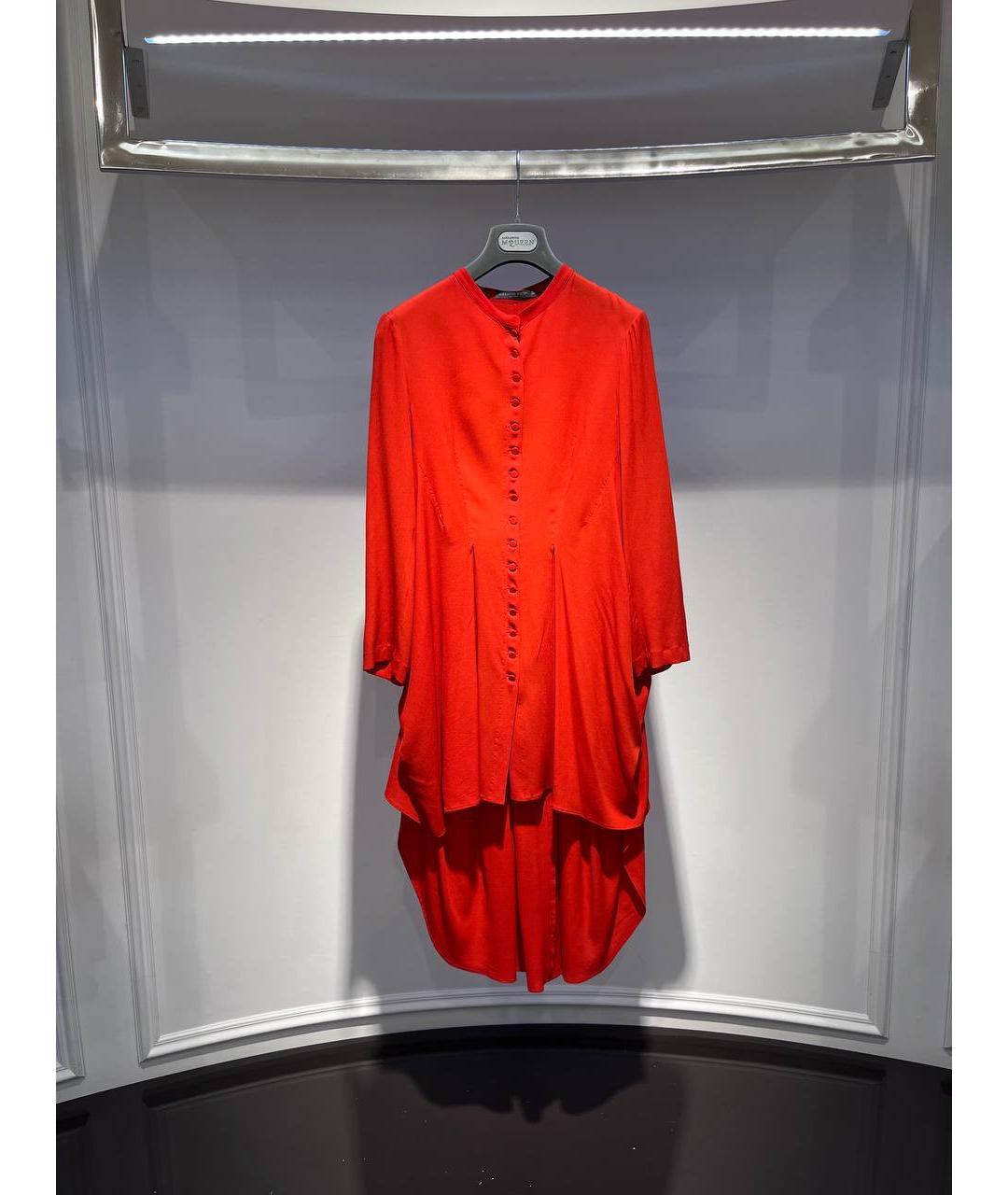 ALEXANDER MCQUEEN Красное шелковое вечернее платье, фото 4