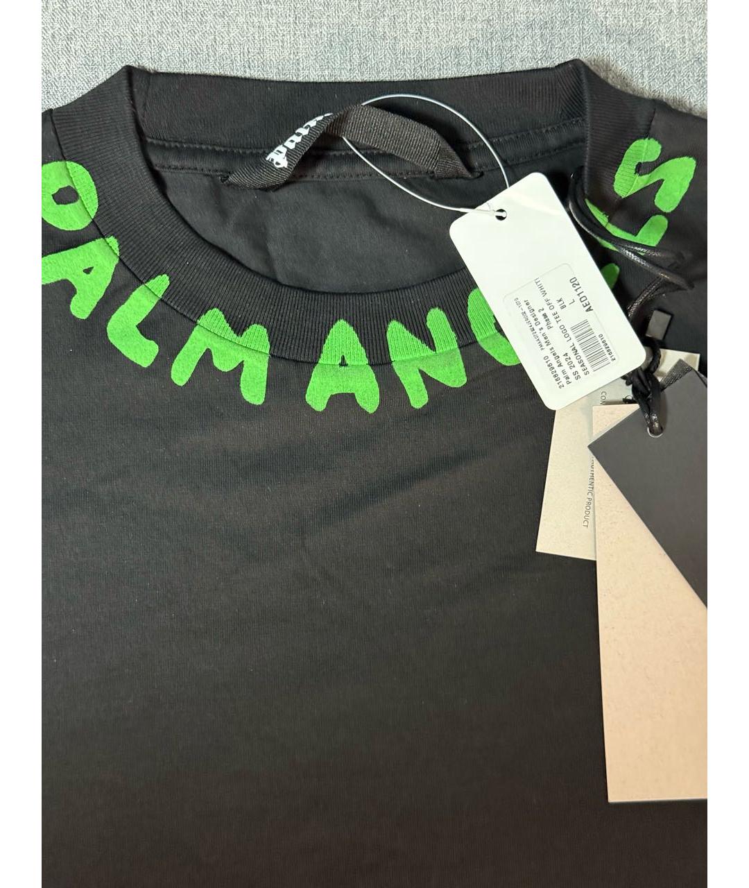 PALM ANGELS Черная хлопковая футболка, фото 4