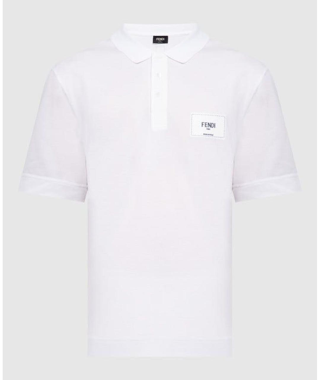 FENDI Белое хлопковое поло с коротким рукавом, фото 5