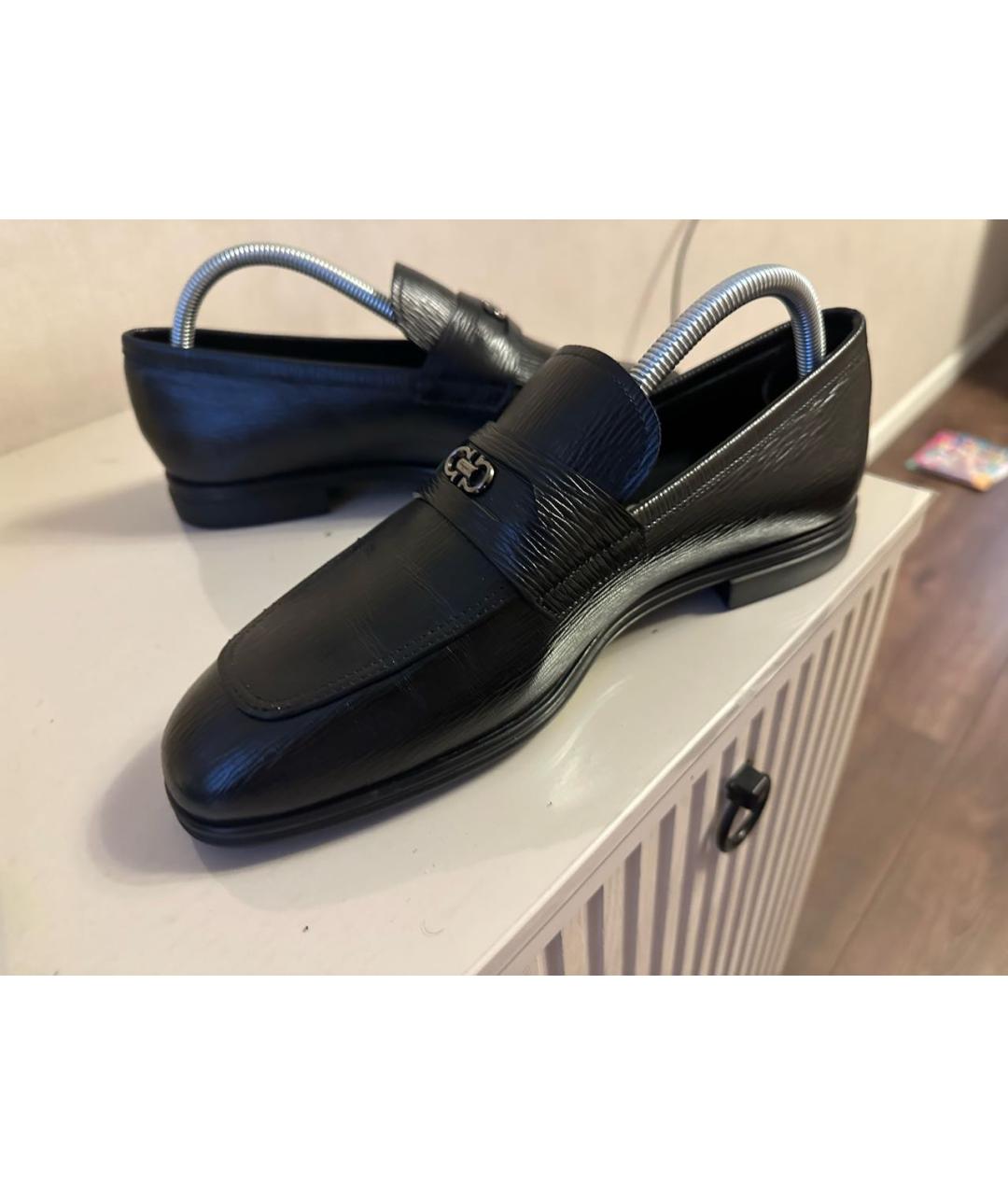 FERRAGAMO Черные кожаные лоферы, фото 3
