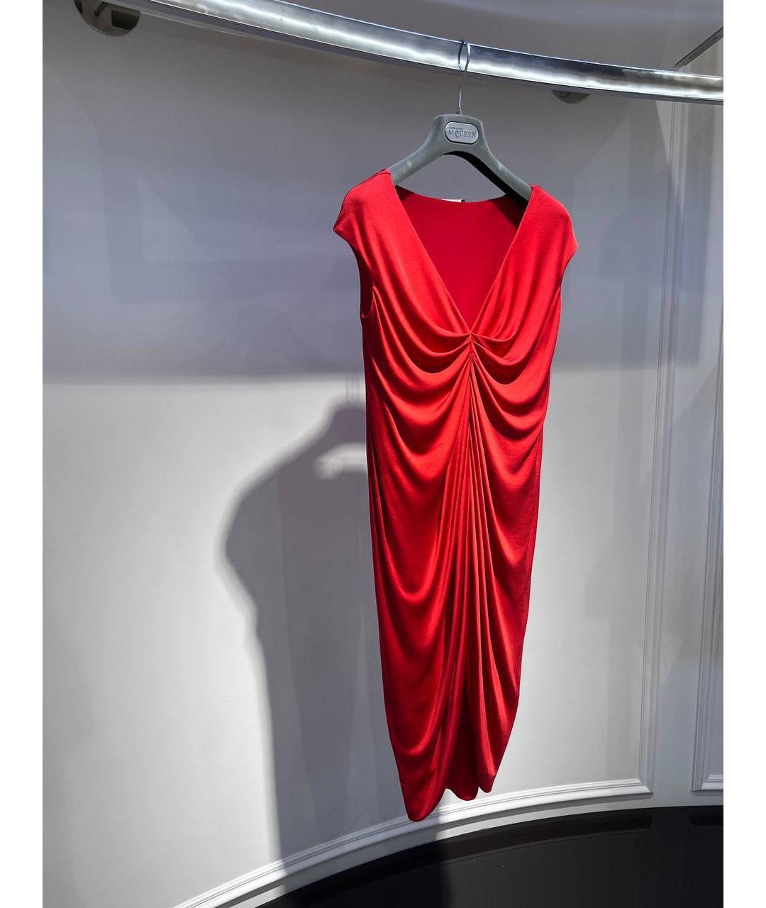 ALEXANDER MCQUEEN Красное вискозное вечернее платье, фото 2