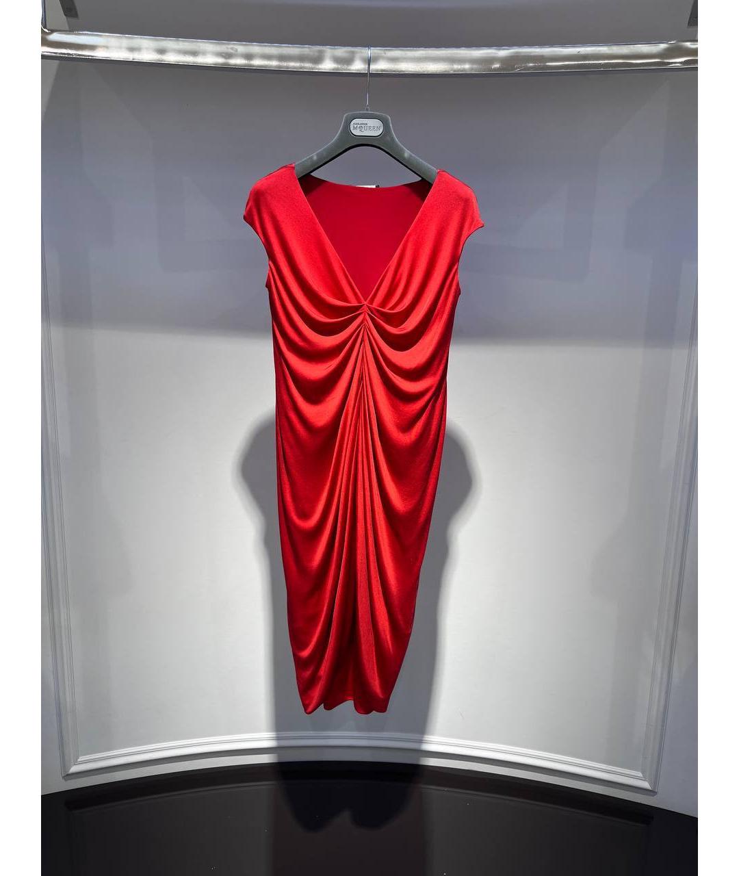 ALEXANDER MCQUEEN Красное вискозное вечернее платье, фото 4