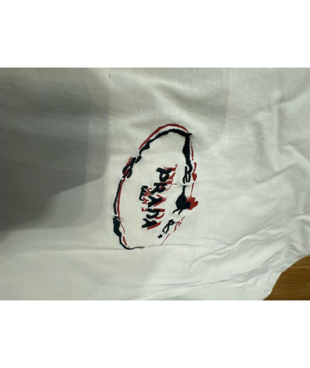 PRADA Белая хлопковая футболка, фото 4