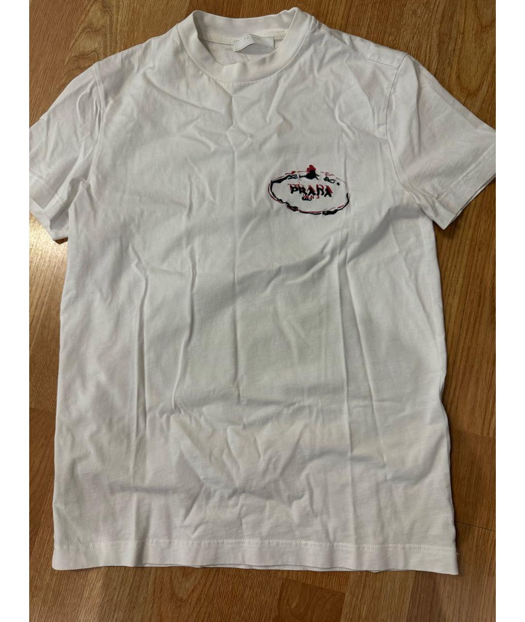PRADA Белая хлопковая футболка, фото 6