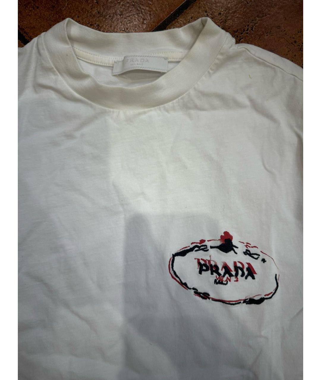 PRADA Белая хлопковая футболка, фото 3