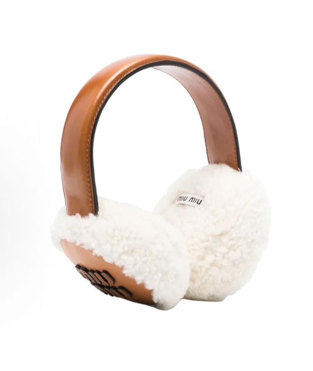 MIU MIU Коричневые кожаные наушники, фото 4
