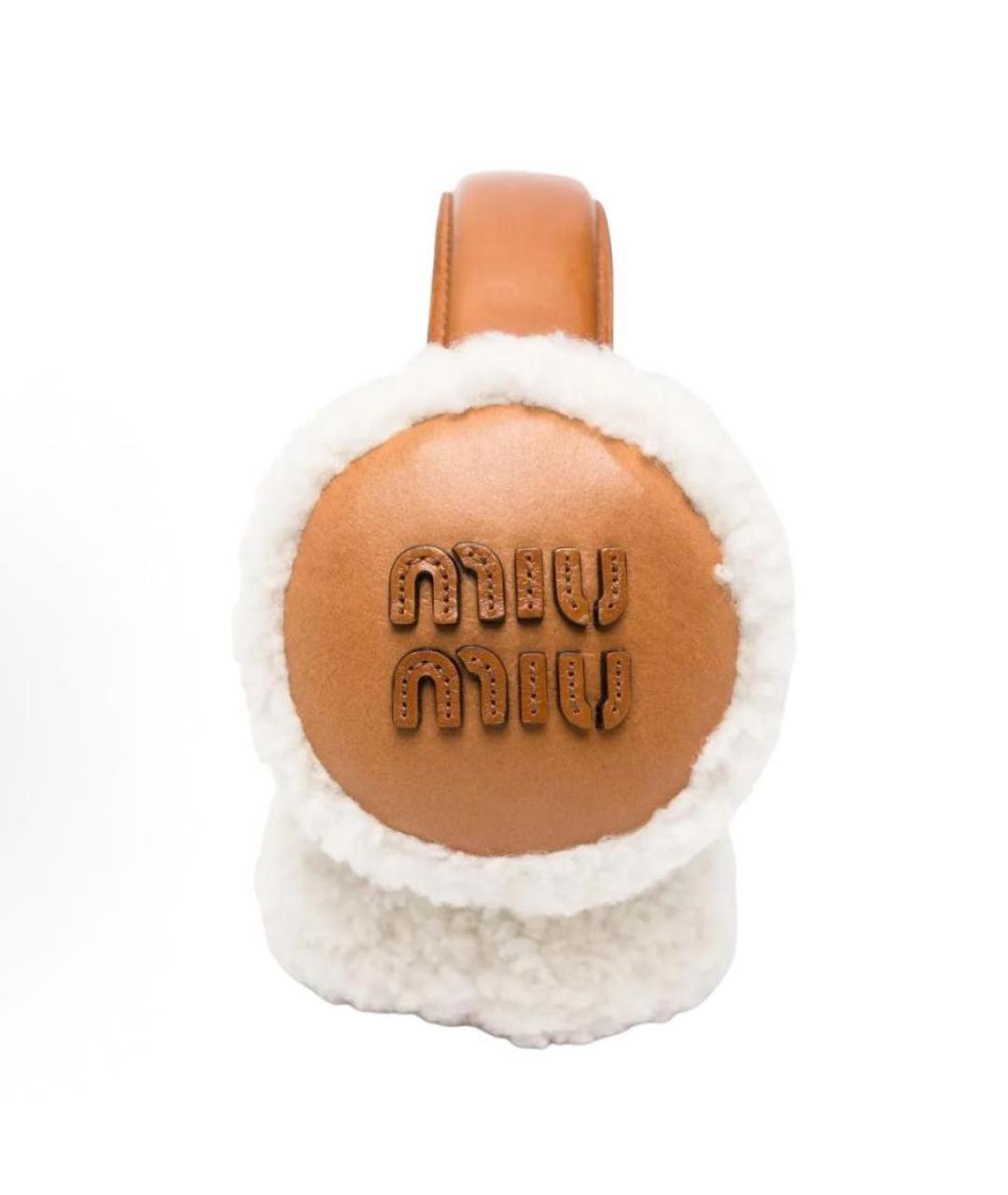 MIU MIU Коричневые кожаные наушники, фото 2