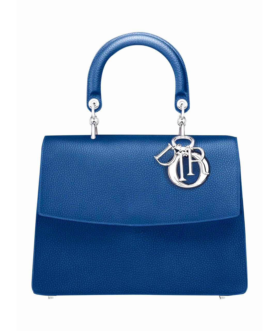 CHRISTIAN DIOR Темно-синяя кожаная сумка с короткими ручками, фото 1