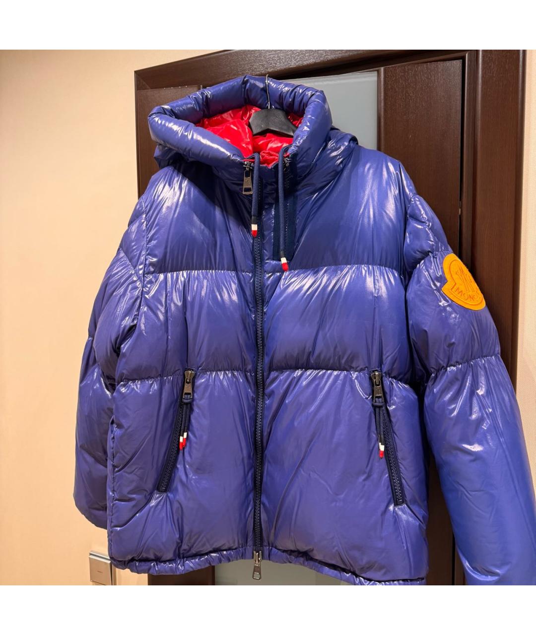 MONCLER Синий полиэстеровый пуховик, фото 8