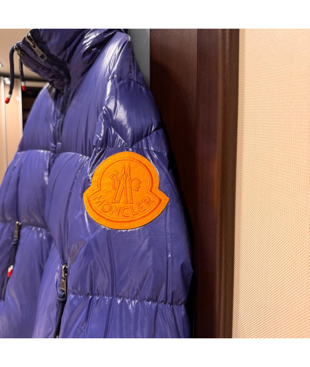 MONCLER Синий полиэстеровый пуховик, фото 4