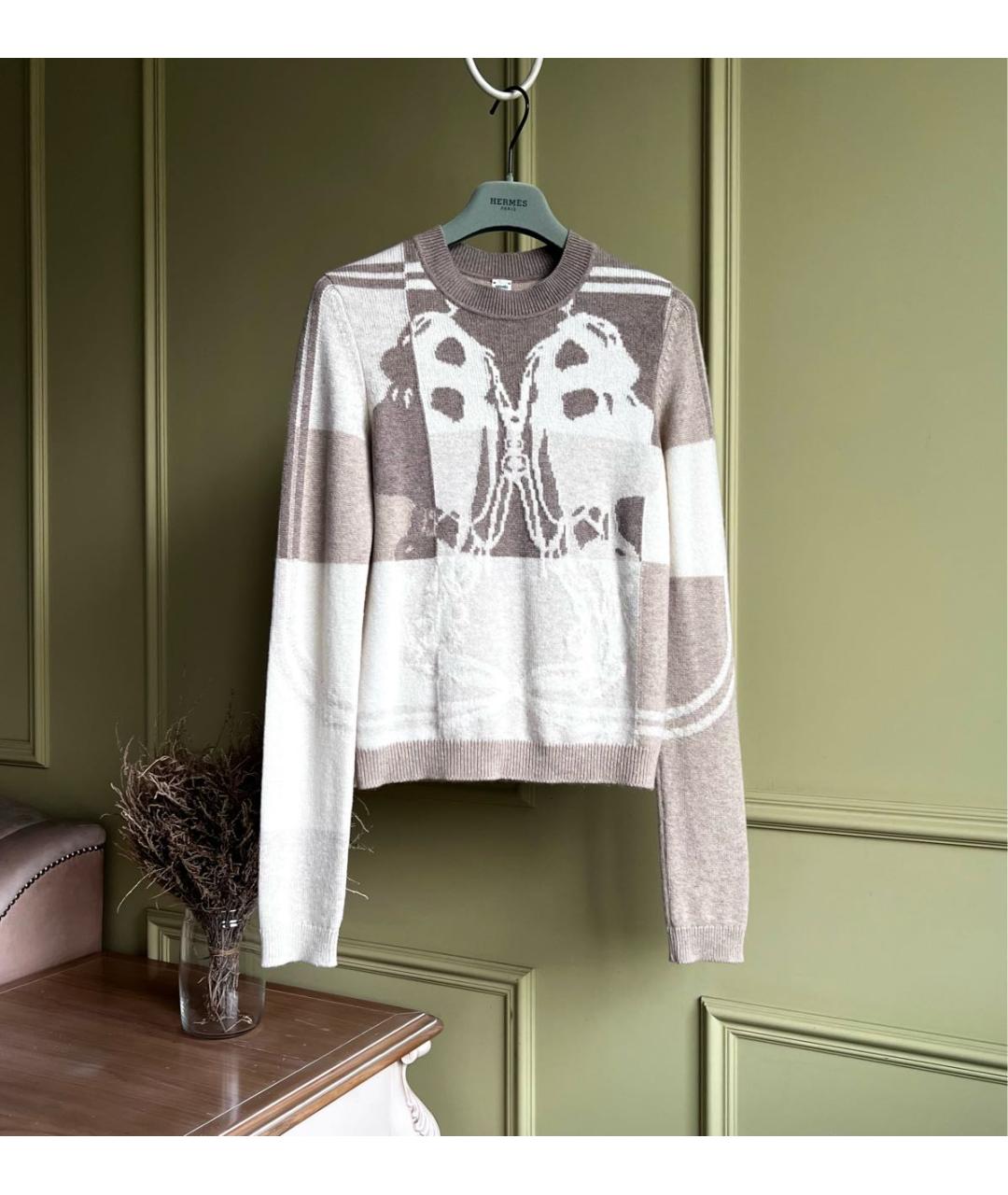 HERMES Бежевый кашемировый джемпер / свитер, фото 2