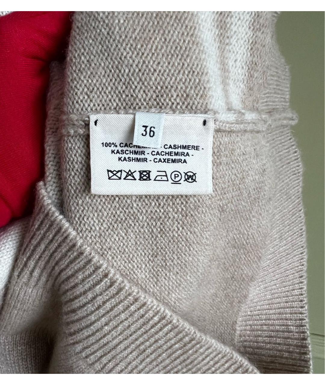 HERMES Бежевый кашемировый джемпер / свитер, фото 8