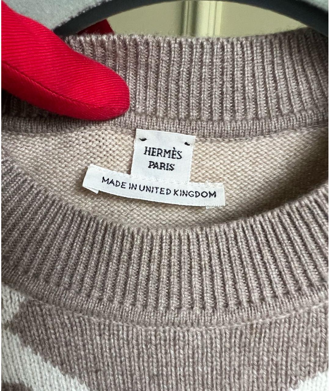 HERMES Бежевый кашемировый джемпер / свитер, фото 7