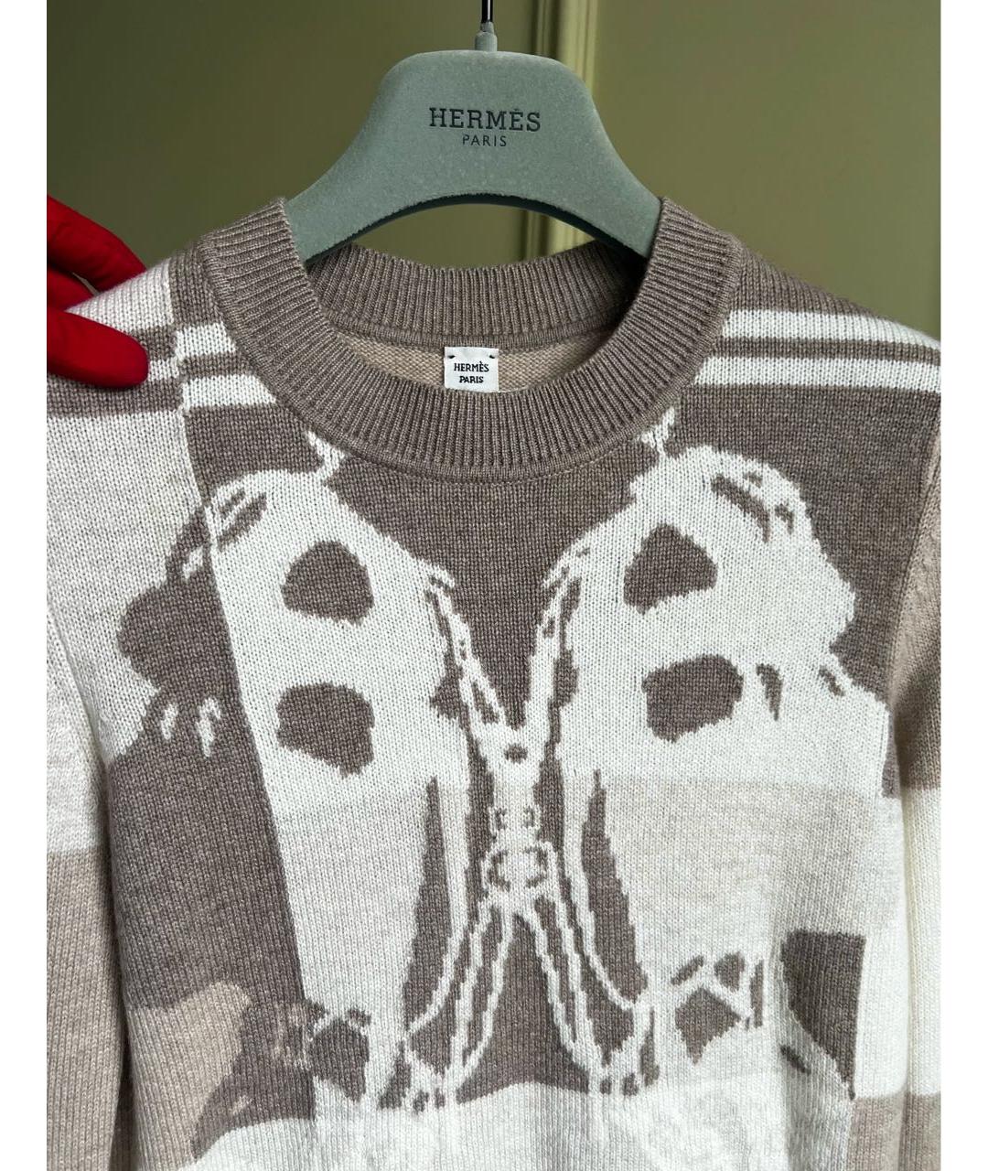 HERMES Бежевый кашемировый джемпер / свитер, фото 3