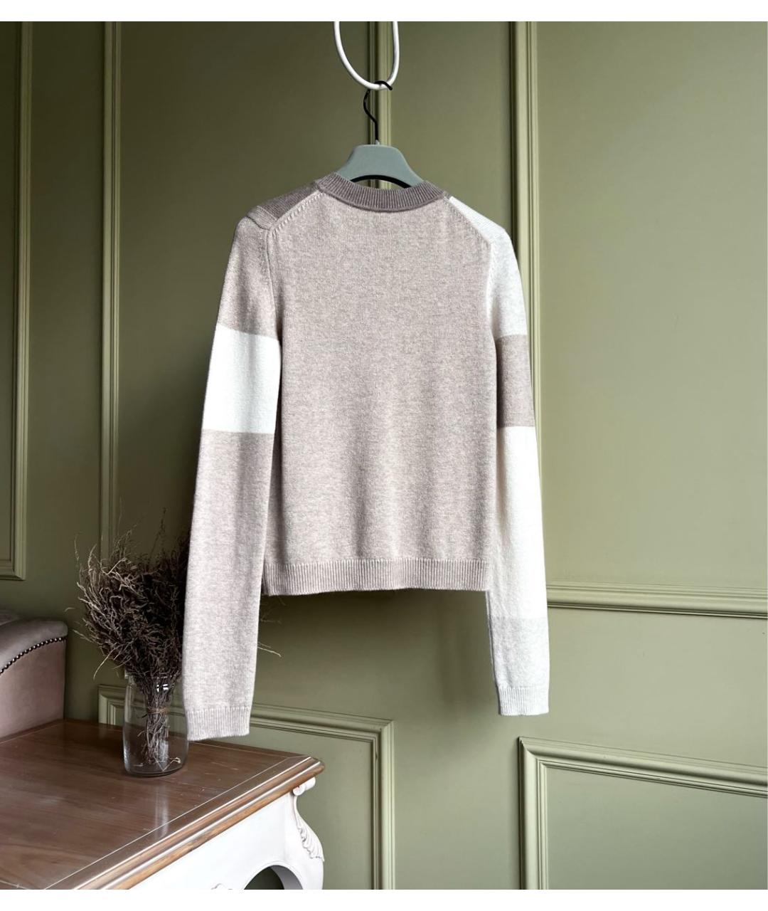 HERMES Бежевый кашемировый джемпер / свитер, фото 6