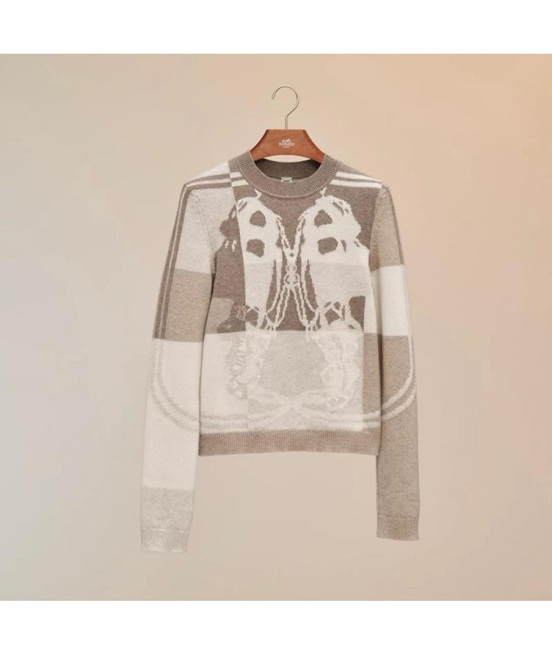 HERMES Бежевый кашемировый джемпер / свитер, фото 9