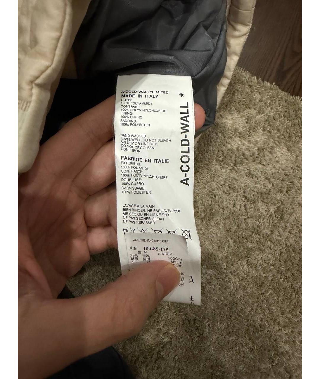 A-COLD-WALL* Белый полиамидовый пуховик, фото 5