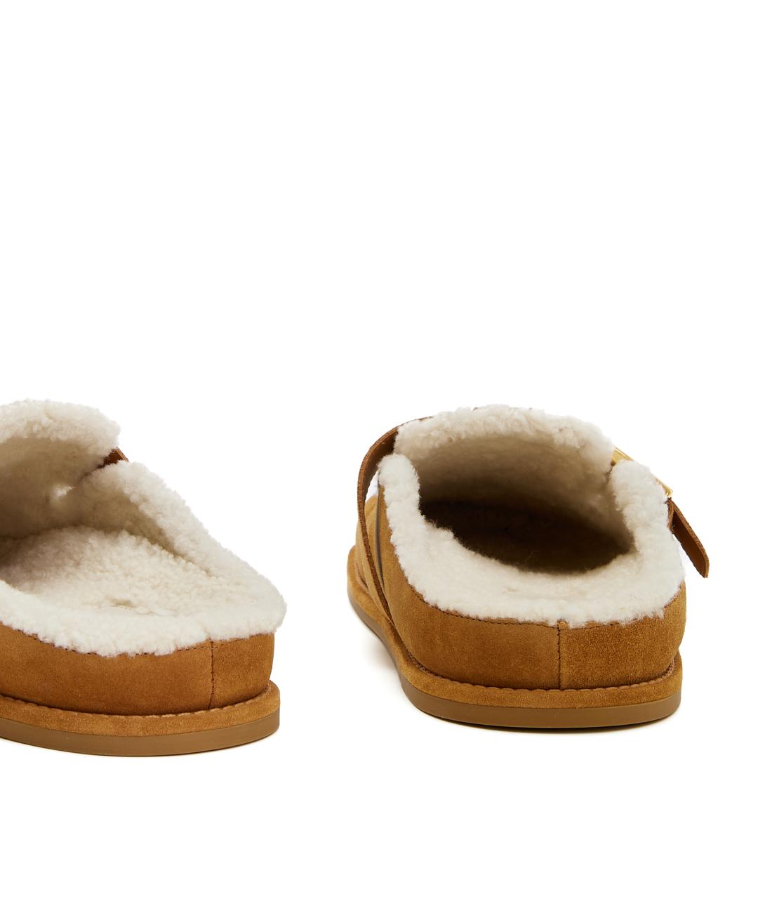 FENDI Коричневые замшевые мюли, фото 3