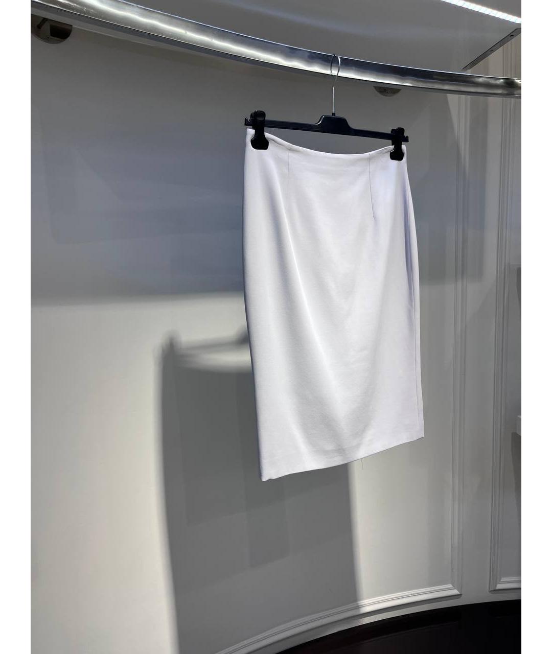 ALEXANDER MCQUEEN Белая ацетатная юбка миди, фото 2