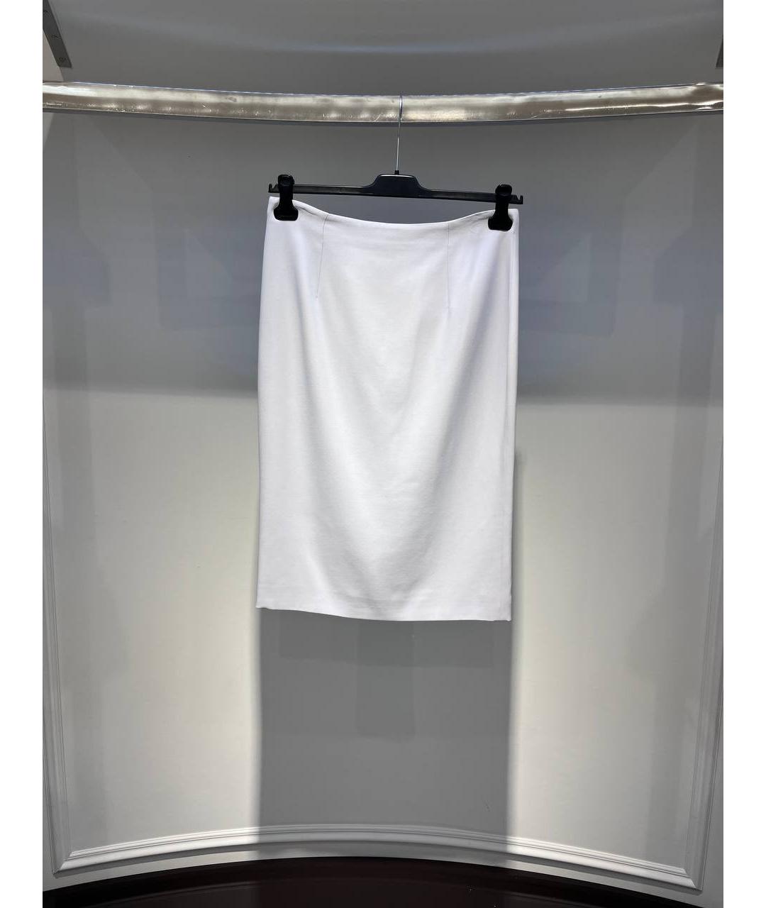 ALEXANDER MCQUEEN Белая ацетатная юбка миди, фото 4