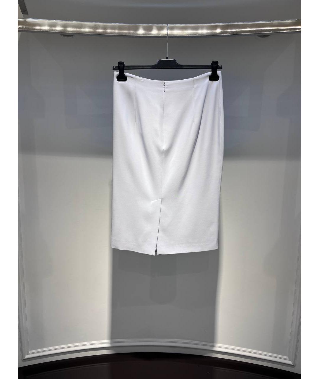 ALEXANDER MCQUEEN Белая ацетатная юбка миди, фото 3