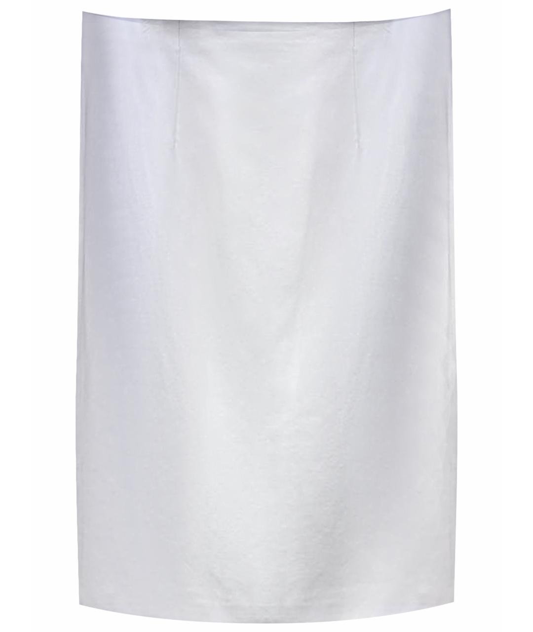 ALEXANDER MCQUEEN Белая ацетатная юбка миди, фото 1
