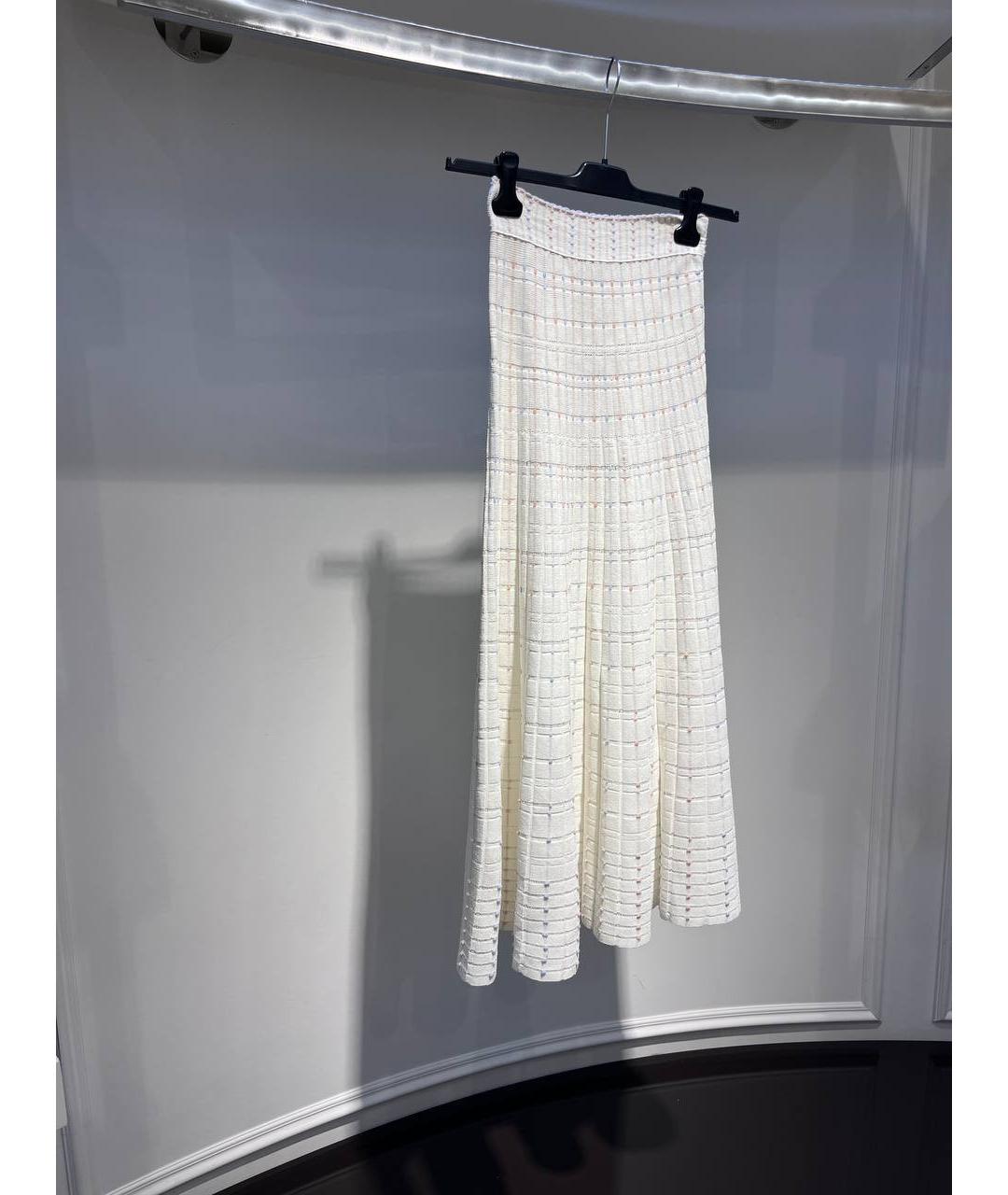 ALEXANDER MCQUEEN Белая вискозная юбка макси, фото 2