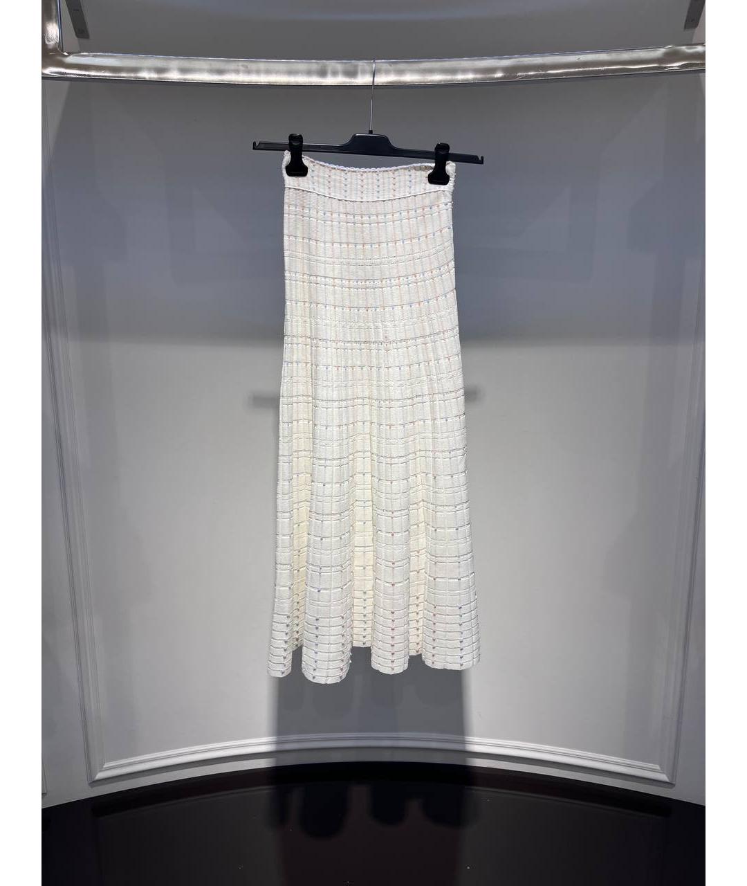 ALEXANDER MCQUEEN Белая вискозная юбка макси, фото 4