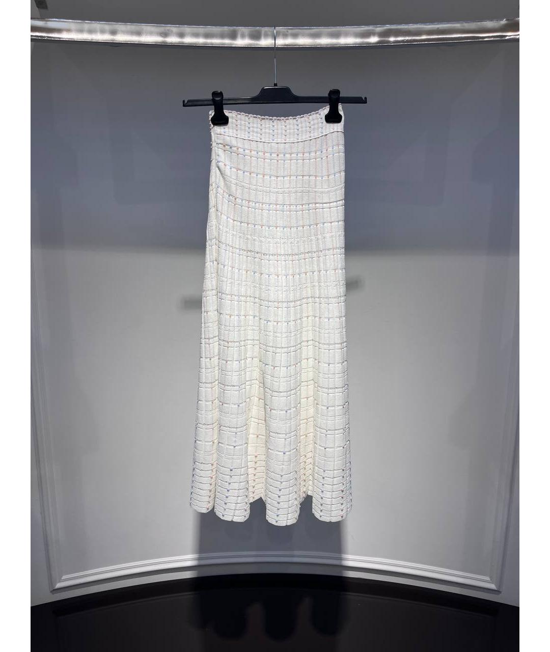 ALEXANDER MCQUEEN Белая вискозная юбка макси, фото 3