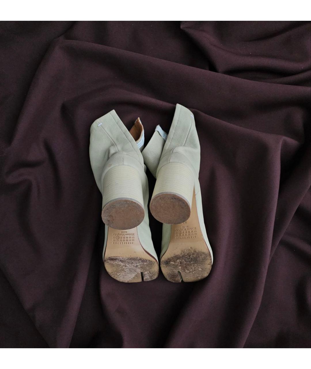 MAISON MARGIELA Бежевые кожаные ботильоны, фото 4