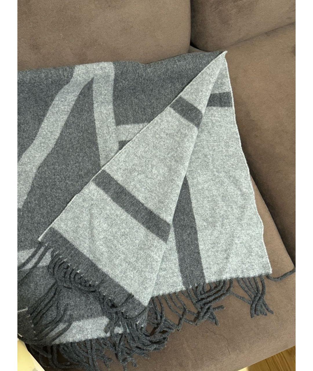 TOTEME Серый шерстяной шарф, фото 3